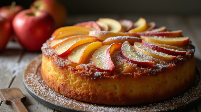 délicieux gâteau aux pommes sans levure, une recette simple